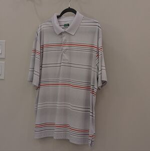 Ben Hogan Men's Striped Polo Shirt - Gray and Orange